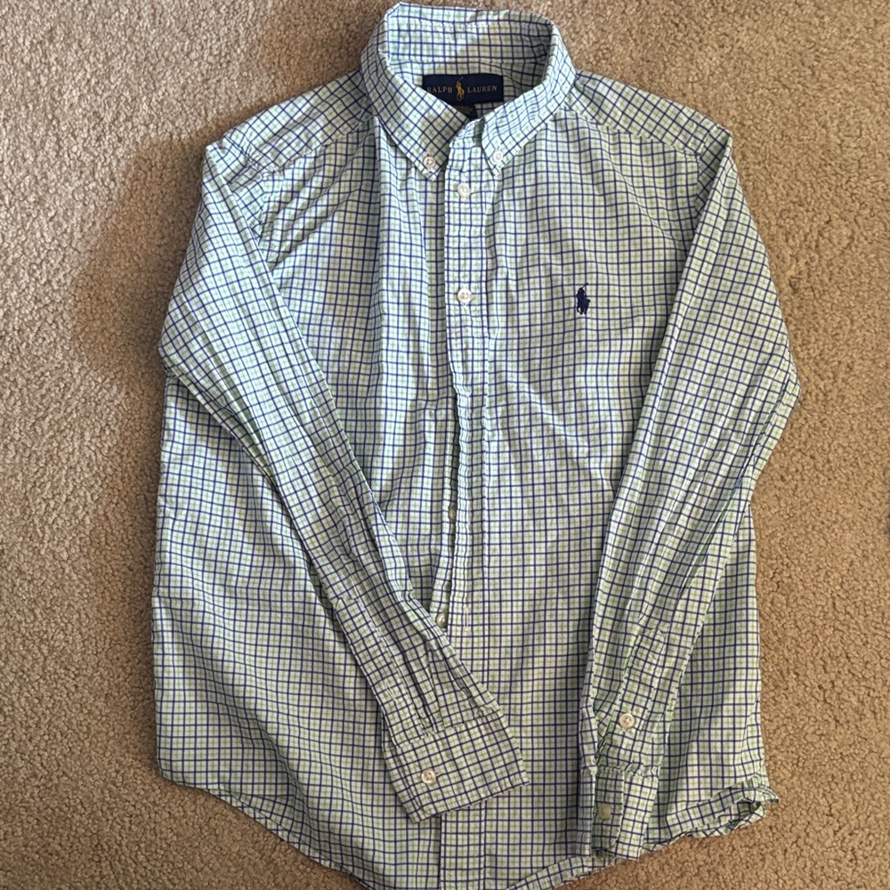 Ralph Lauren Boy’s Green and Blue Plaid Shirt